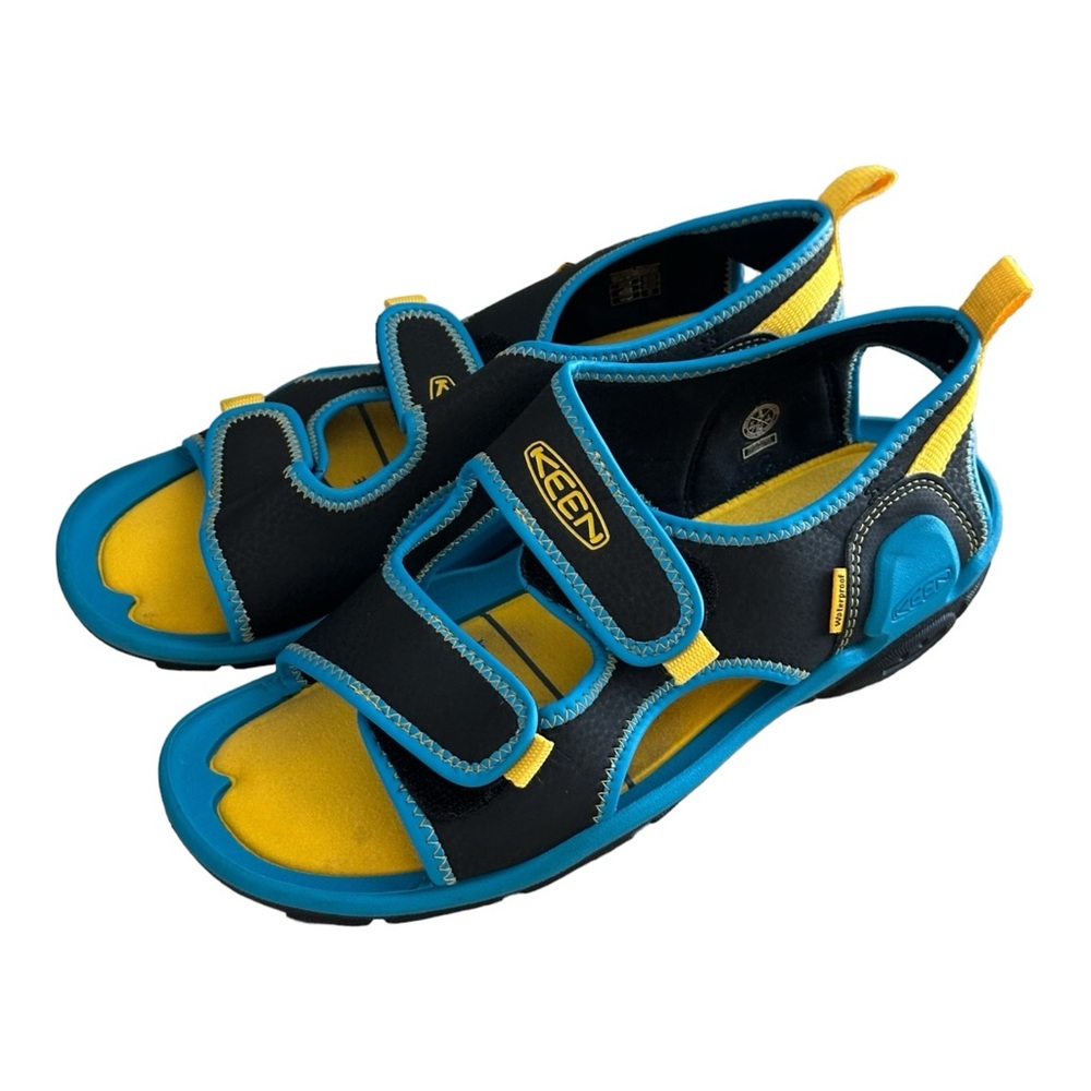 Keen Big Kids Knotch Creek Open Toe Sandals Water Shoes Black Blue Size 5 - Picture 2 of 9